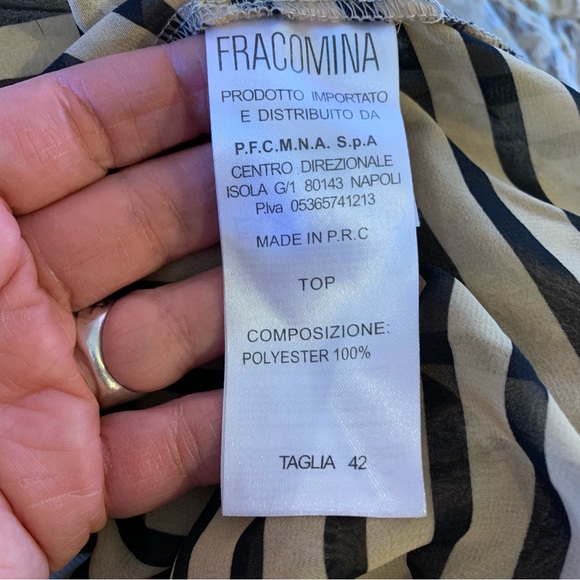 Fracomina lace maxi skirt 42 s small beige EUC striped lined slit - Picture 9 of 11